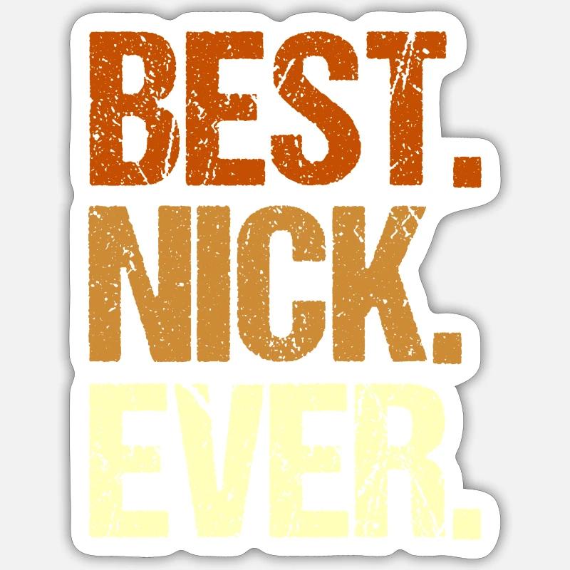 Nick - Sticker Größe S (10 x 10 cm) - Mattweiß