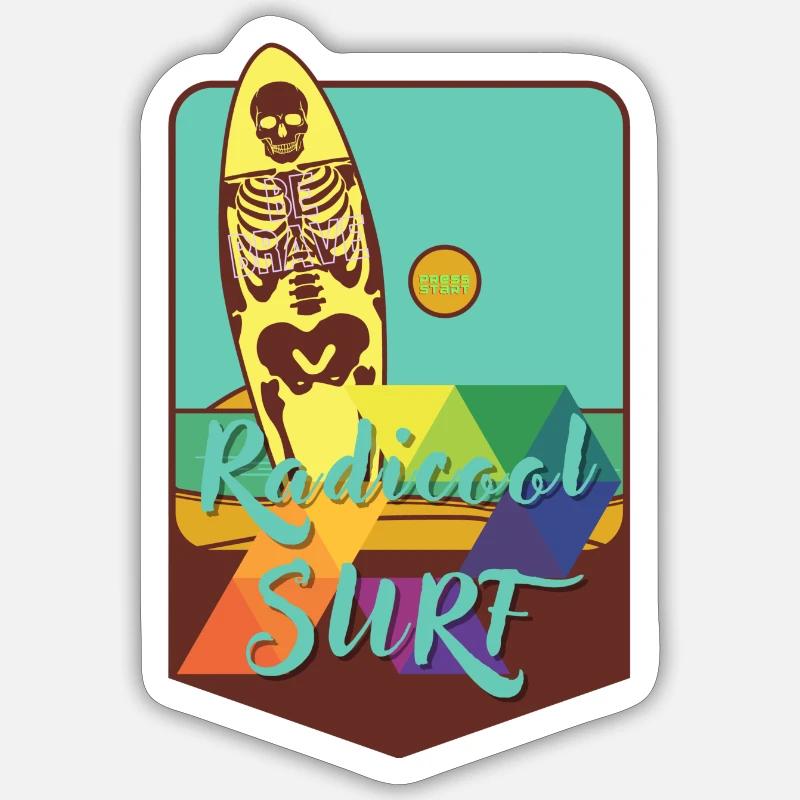 radicool surf - Sticker taille S (10 x 10 cm) - blanc mat