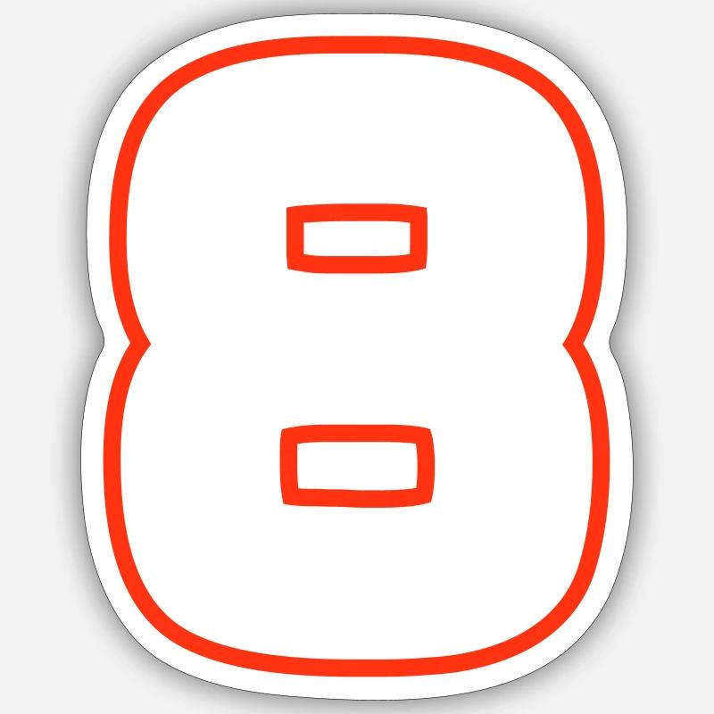 Symbole numérique 8 - Sticker taille S (10 x 10 cm) - blanc mat