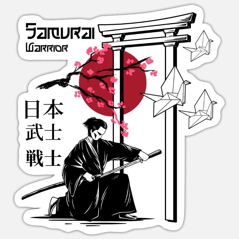 Samurai-Krieger Sticker Größe S (10 x 10 cm)