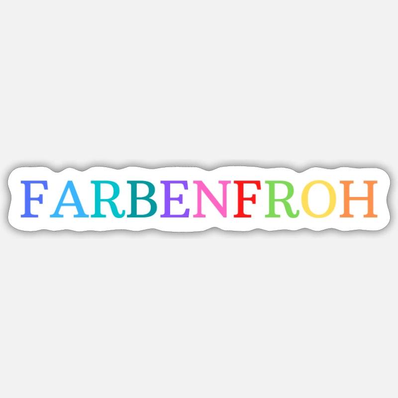 Farbenfroh - Sticker Größe S (10 x 10 cm) - Mattweiß