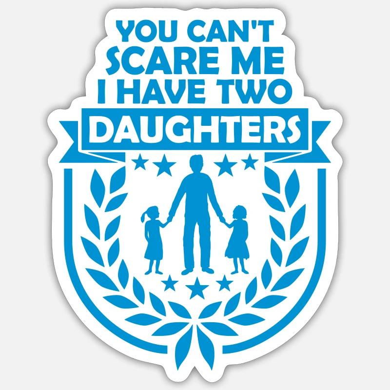 J’ai deux filles - Sticker taille S (10 x 10 cm) - blanc mat