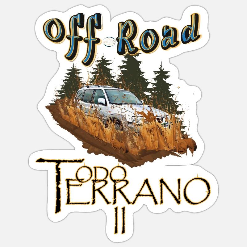 Terrano II Traversant la boue Sticker taille S (10 x 10 cm)