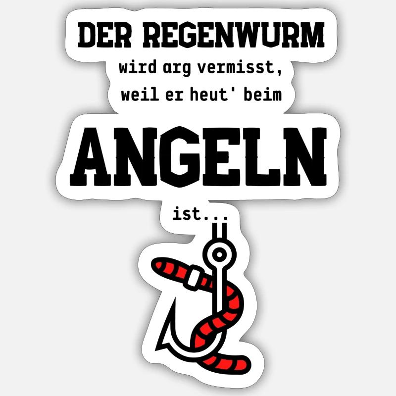 Der Regenwurm wird arg vermisst - Sticker Größe S (10 x 10 cm) - Mattweiß