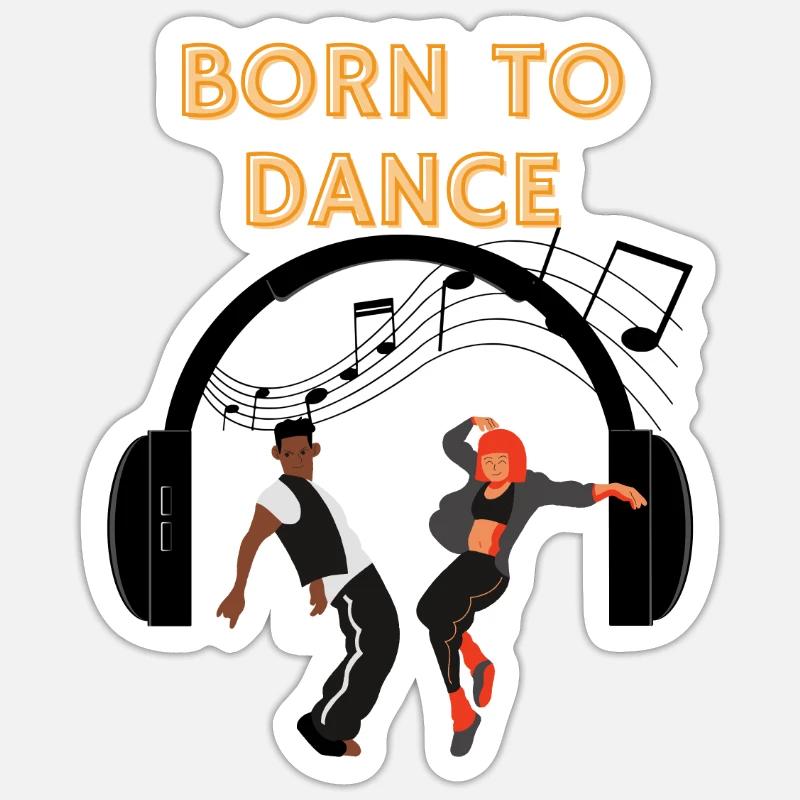 born to dance - fan de danse et de musique - Sticker taille S (10 x 10 cm) - blanc mat