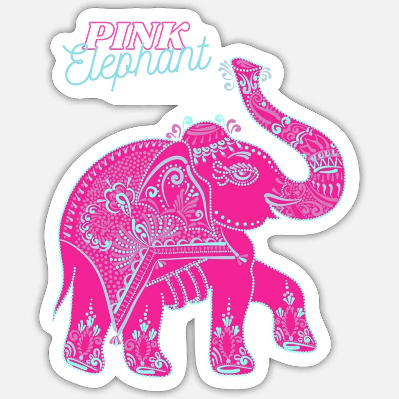 Pink_Elephant Sticker Größe S (10 x 10 cm)