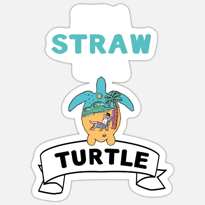 Fun Gift Summer Beach Turtle Sticker size S (10 x 10 cm)