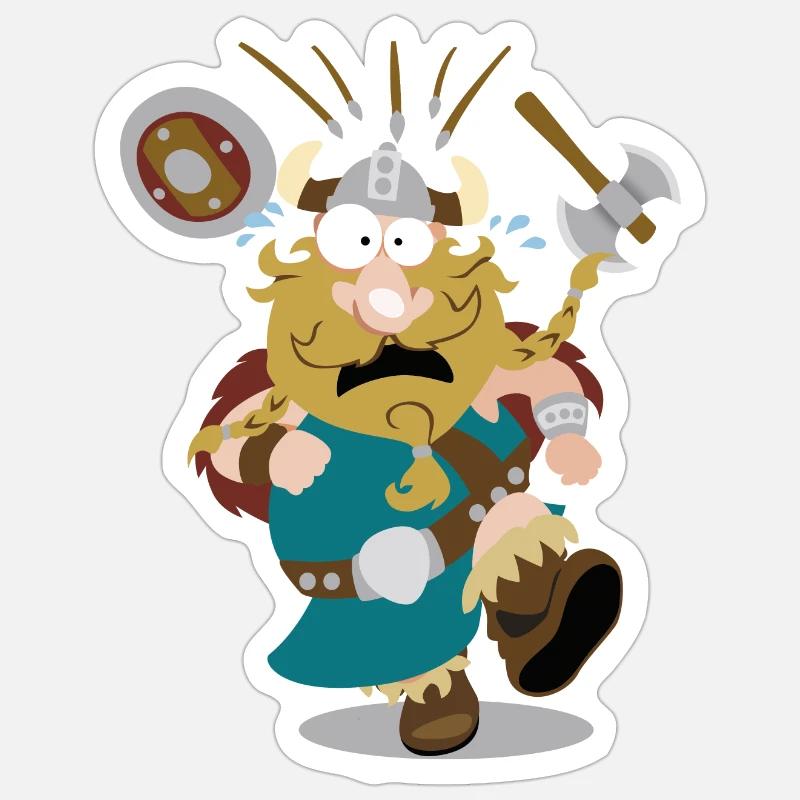 Olaf der Wikinger - Sticker Größe S (10 x 10 cm) - Mattweiß