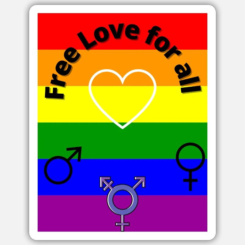 Amour libre - Sticker taille S (10 x 10 cm) - blanc mat