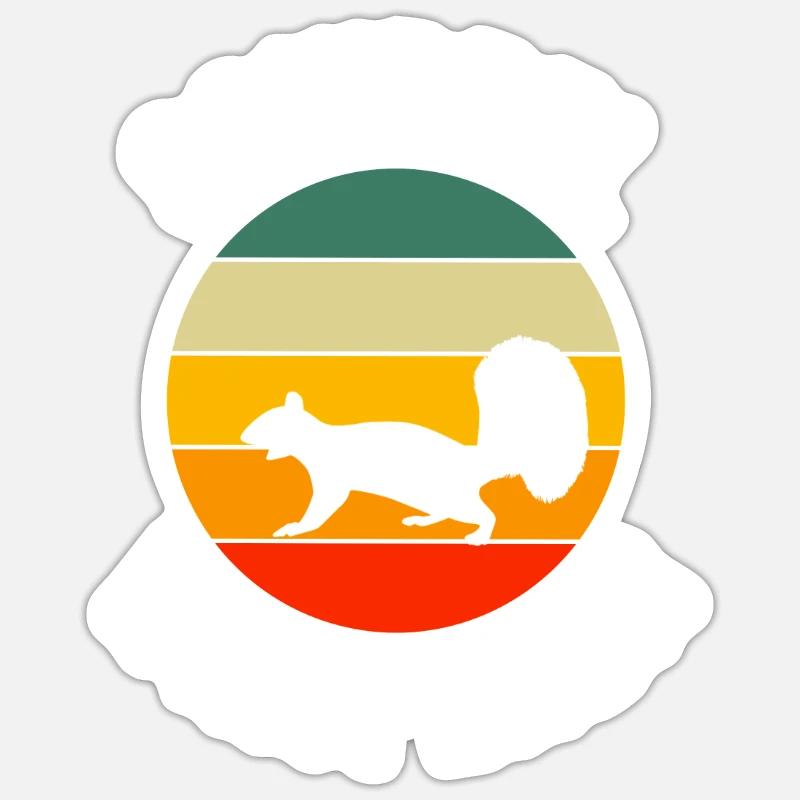 Retro Eichhörnchen Flüsterer Sticker Größe S (10 x 10 cm)