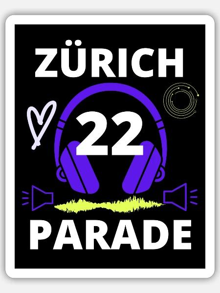 Zürich Parade 22, Zuerich Parade 22, - Sticker Größe S (10 x 10 cm) - Mattweiß
