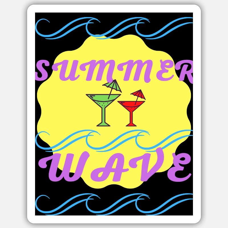 Summer Wave Design Cool - Sticker size S (10 x 10 cm) - white matte