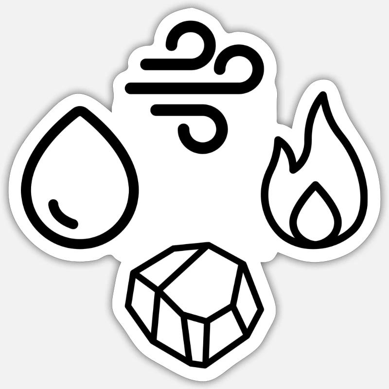 Élément 2 noir Sticker taille S (10 x 10 cm)