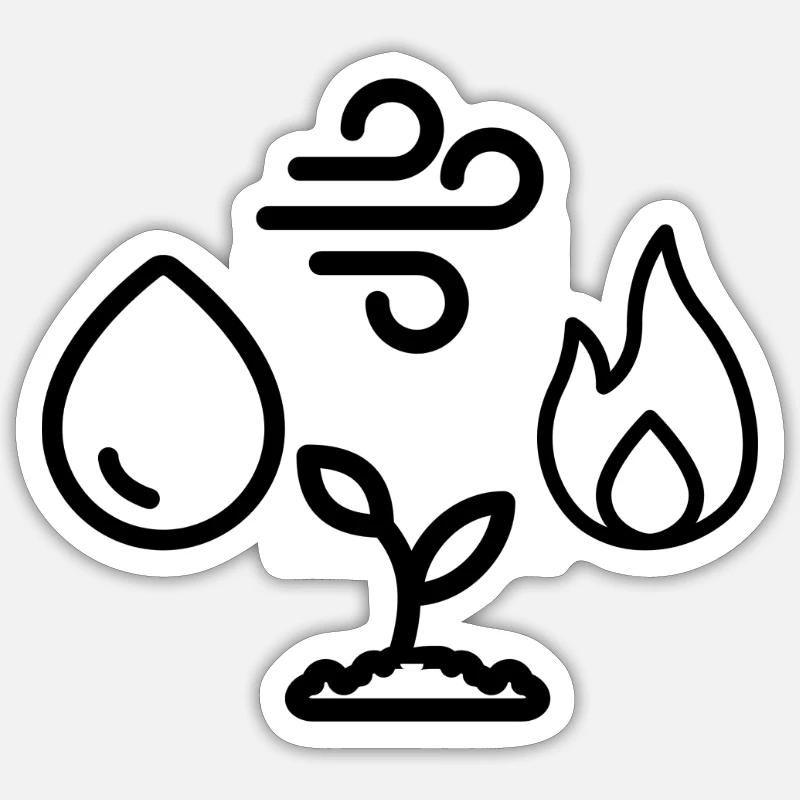 Element 1 black Sticker Größe S (10 x 10 cm)