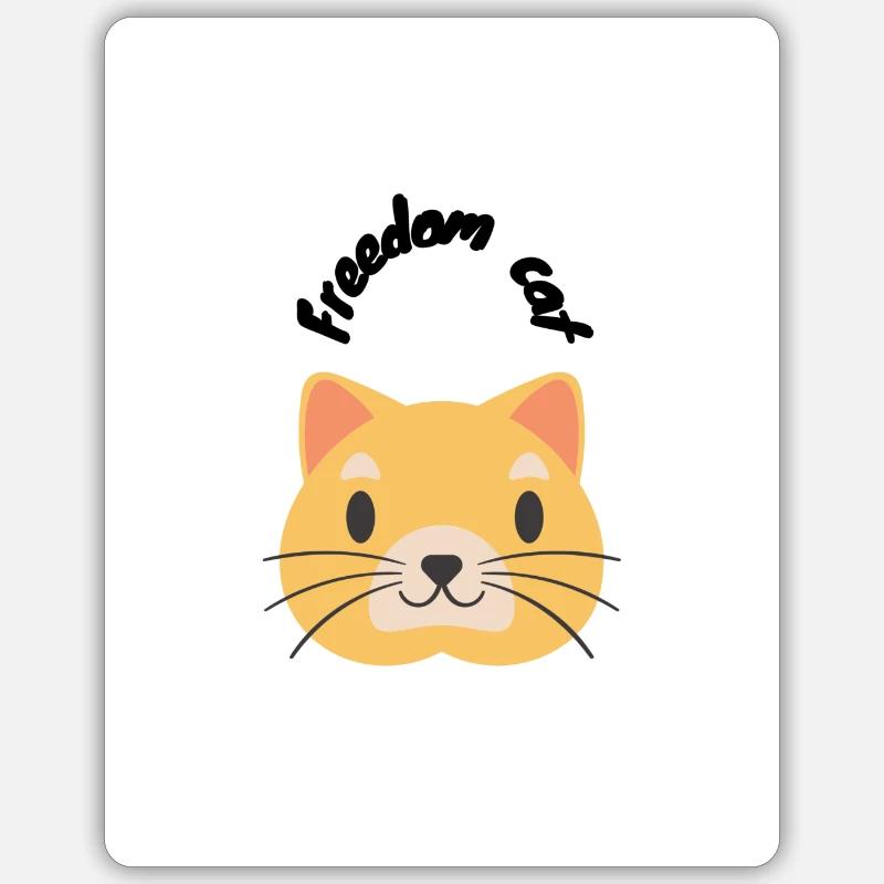 Katze - Sticker Größe S (10 x 10 cm) - Mattweiß