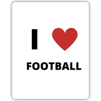 I LOVE FOOTBALL - Sticker Größe S (10 x 10 cm) - Mattweiß - Vorne