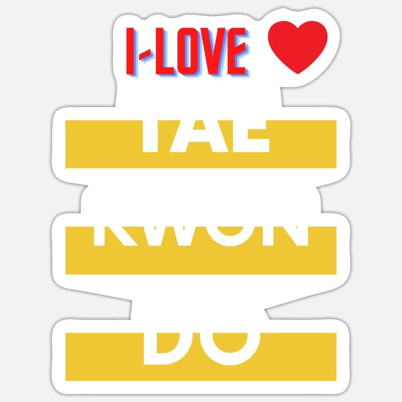 I love Tkd - Sticker size S (10 x 10 cm) - white matte