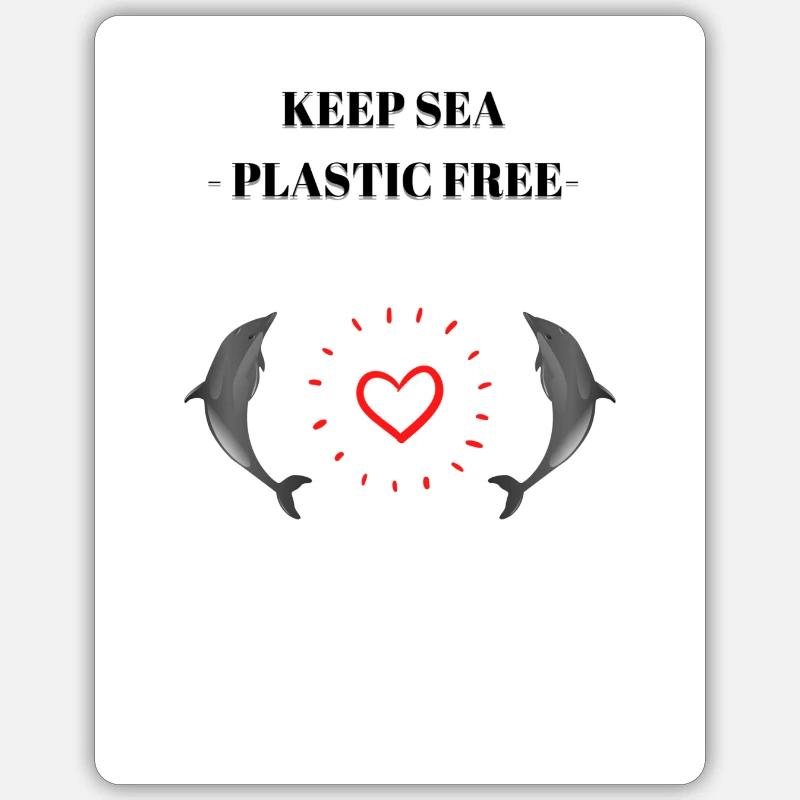Sauver les mers - Sticker taille S (10 x 10 cm) - blanc mat