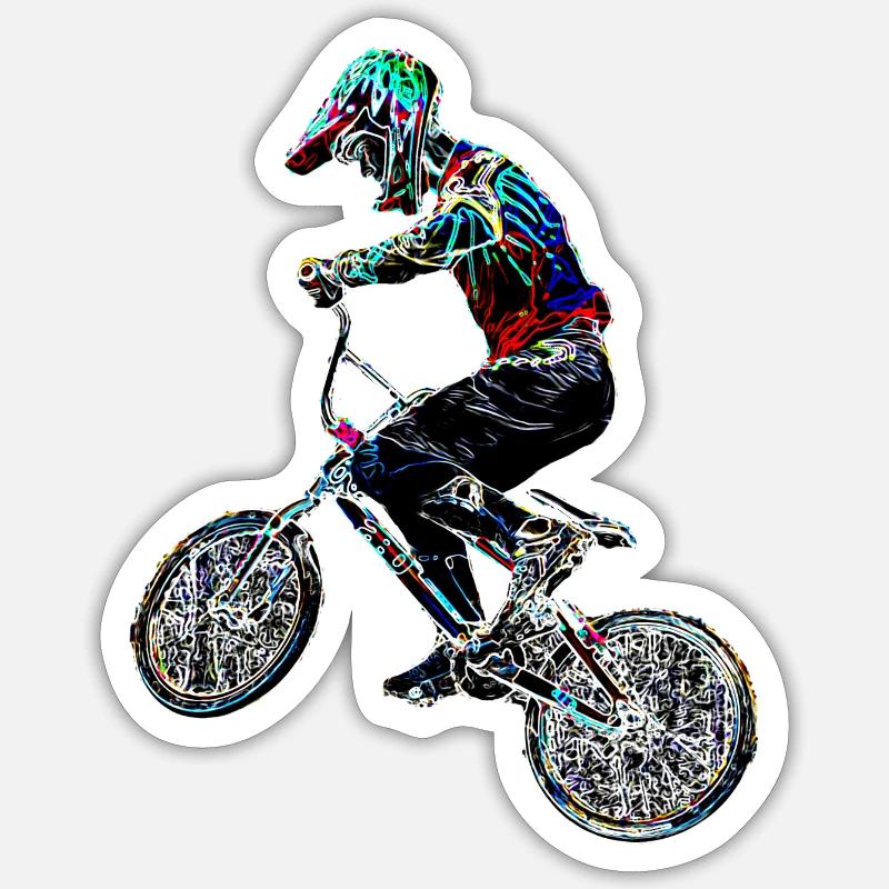 bmx - Sticker taille S (10 x 10 cm) - blanc mat