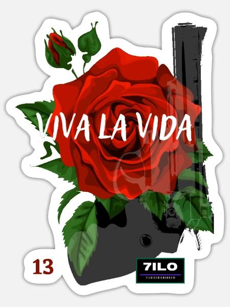Rose 13 - Sticker Größe S (10 x 10 cm) - Mattweiß