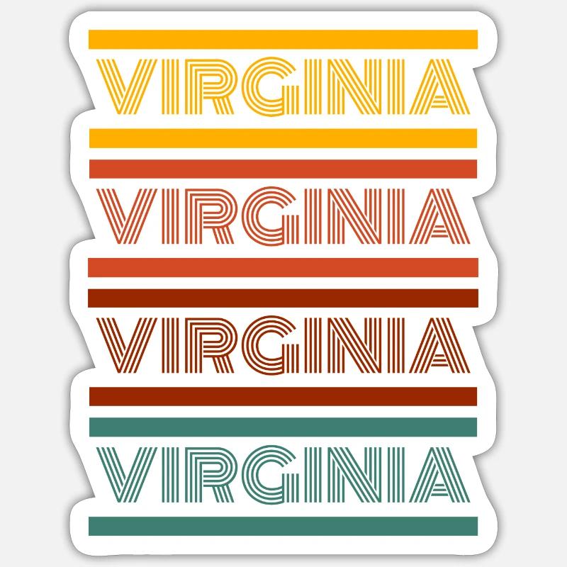 Texte de Virginie dans un design de couleur différente Sticker taille S (10 x 10 cm)
