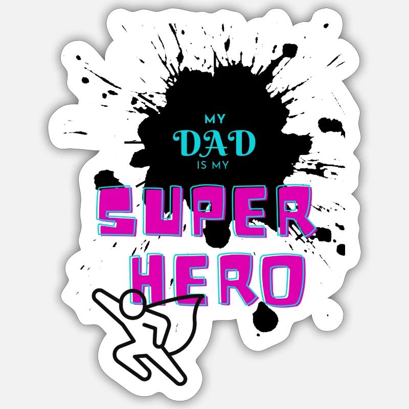Super Hero Dad - Sticker Größe S (10 x 10 cm) - Mattweiß