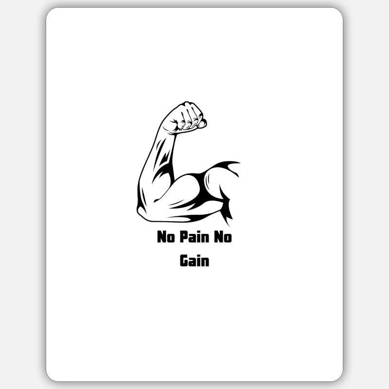 No Pain No Gain - Sticker Größe S (10 x 10 cm) - Mattweiß