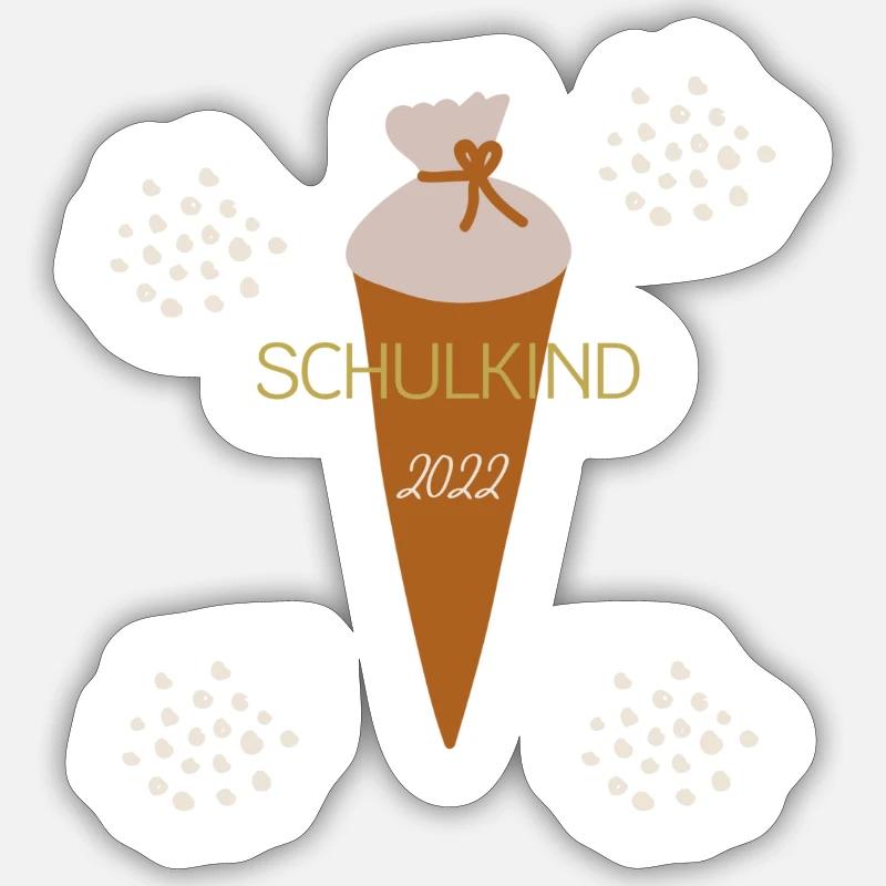 Schulkind 2022 - Sticker Größe S (10 x 10 cm) - Mattweiß