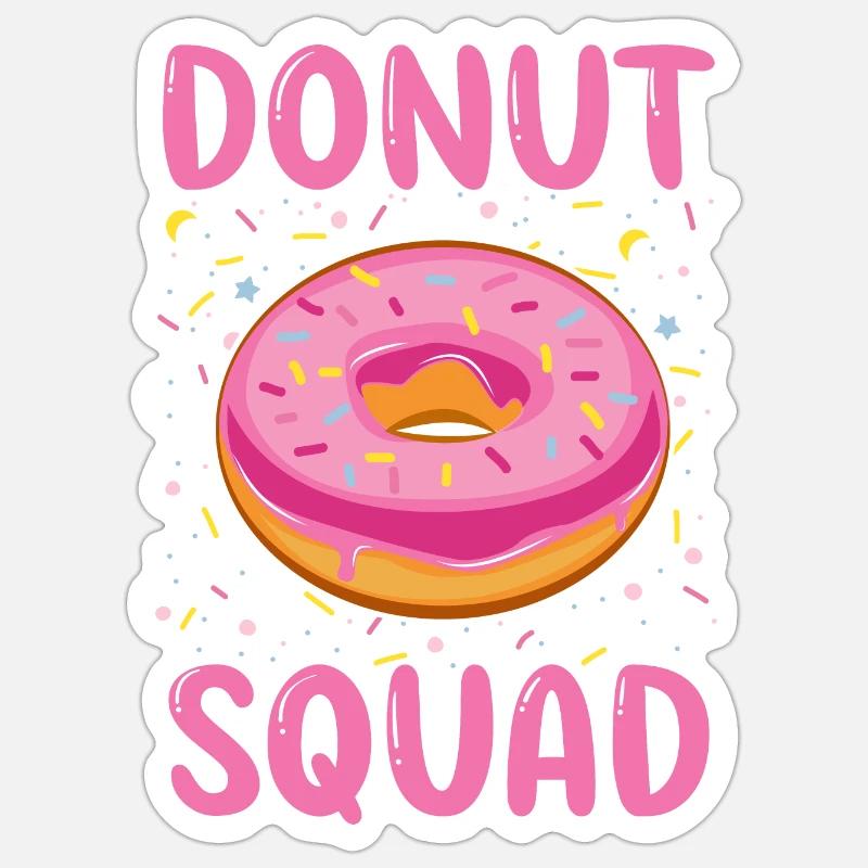 Donut Squad - Sticker Größe S (10 x 10 cm) - Mattweiß