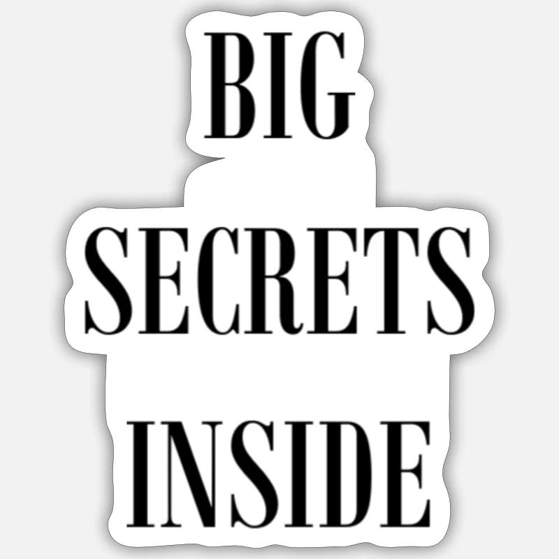 DE GRANDS SECRETS À L’INTÉRIEUR - Sticker taille S (10 x 10 cm) - blanc mat