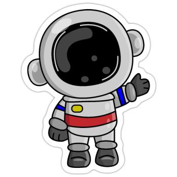Astronaut Kosmos Spaceman Weltall - Sticker Größe S (10 x 10 cm) - Mattweiß - Vorne