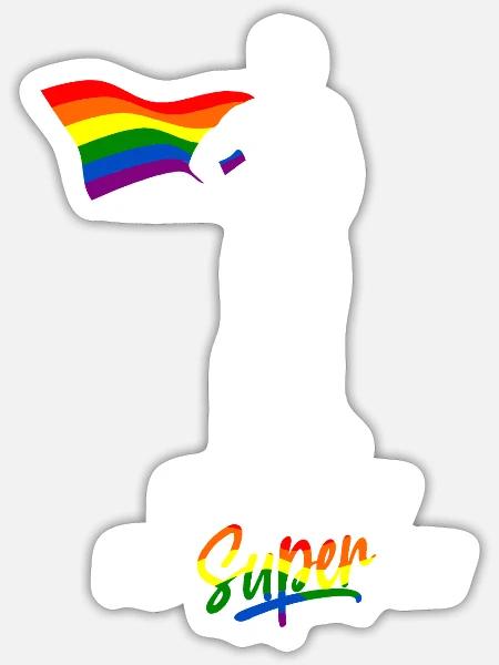 Ich bin super schwul - Lustiger Gay Spruch LGBT - Sticker Größe S (10 x 10 cm) - Mattweiß