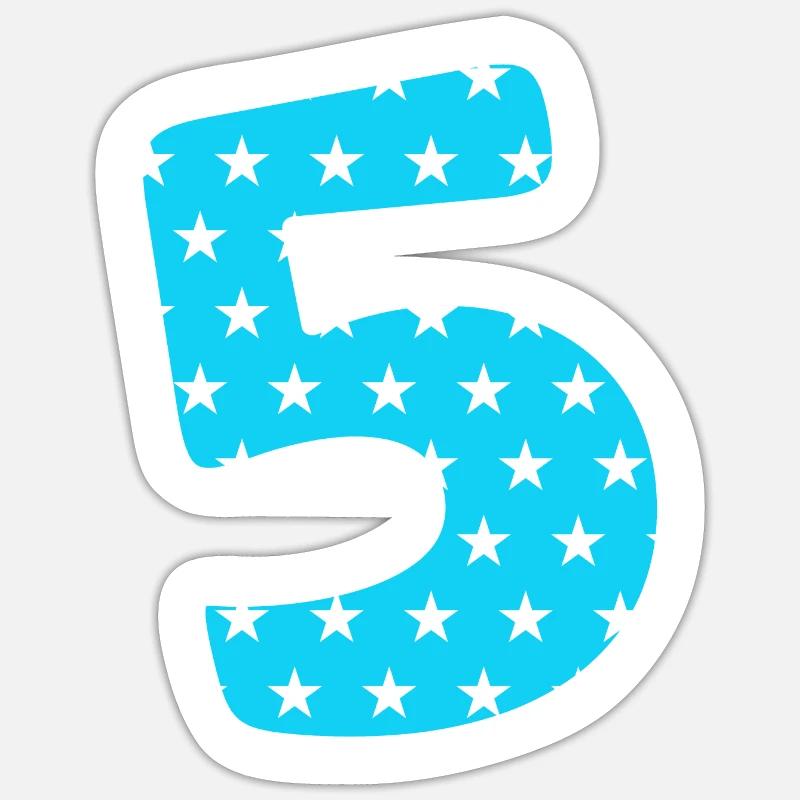 Numéro 5 - Sticker taille S (10 x 10 cm) - blanc mat