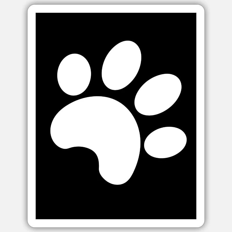 Hundepfote mit Stil - Sticker Größe S (10 x 10 cm) - Mattweiß