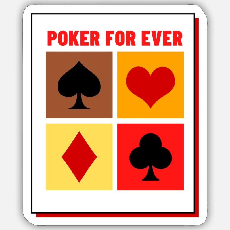 poker 4 faces - Sticker taille S (10 x 10 cm) - blanc mat