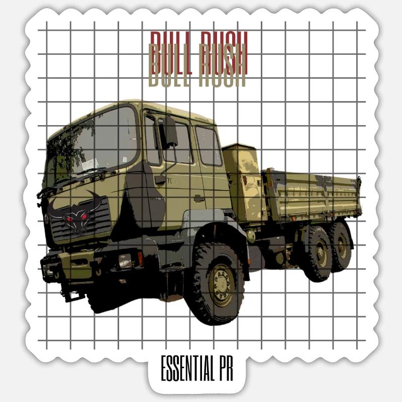 Bull Rush - Sticker Größe S (10 x 10 cm) - Mattweiß