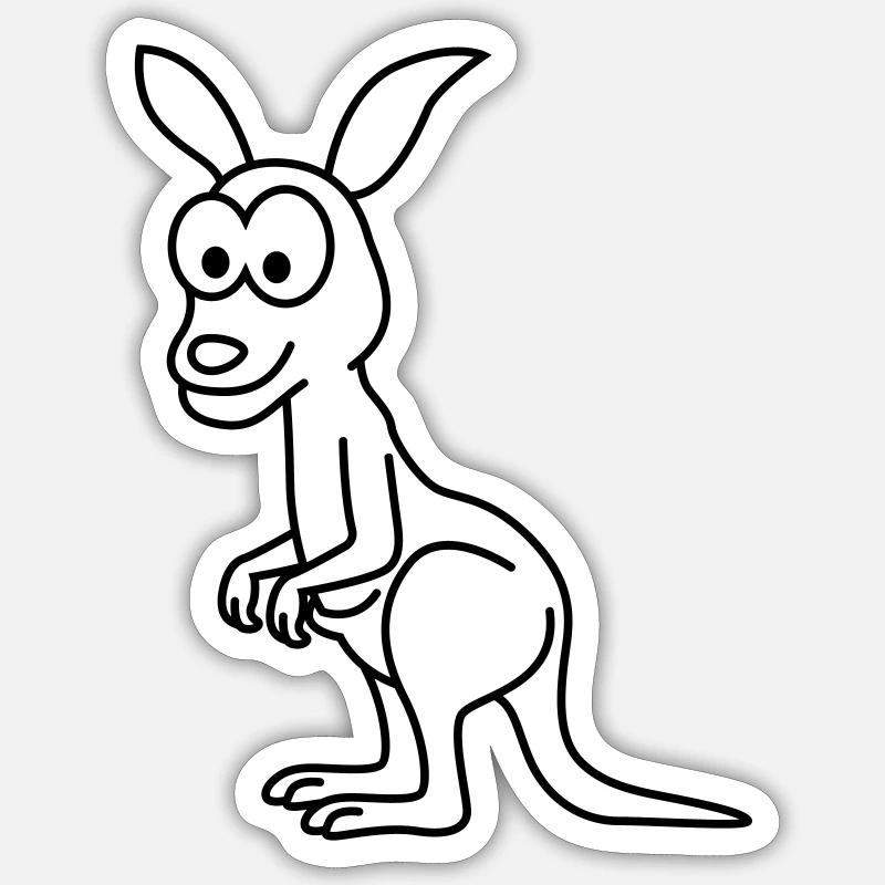 Bande dessinée Kangourou - Sticker taille S (10 x 10 cm) - blanc mat