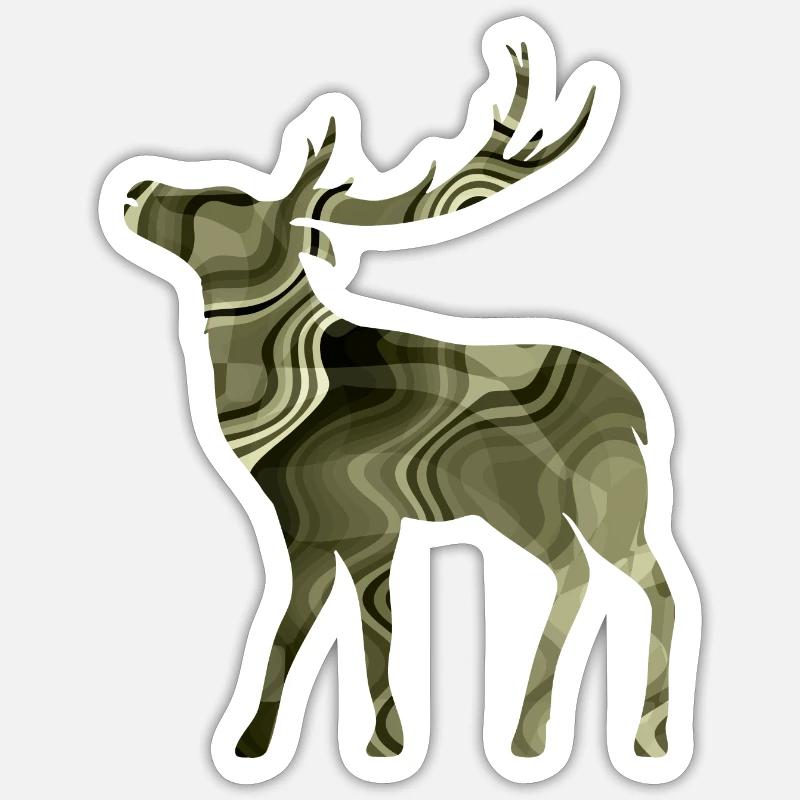 Hirsch - Sticker Größe S (10 x 10 cm) - Mattweiß