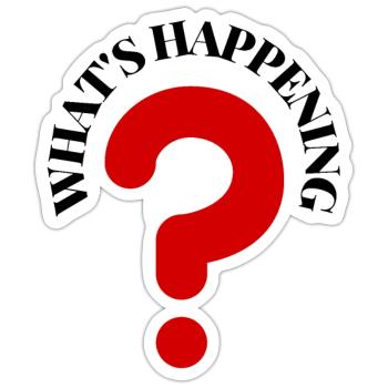 What's Happening Illustration - Sticker size S (10 x 10 cm) - white matte - Front