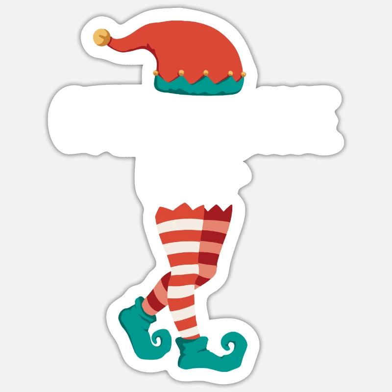 Weihnachts Elf Partnerlook Design Xmas Elfen - Sticker Größe S (10 x 10 cm) - Mattweiß