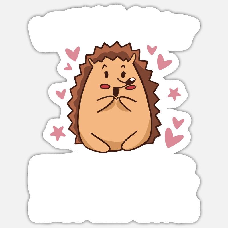 Hedgie Méfiez-vous de mon hérisson - Sticker taille S (10 x 10 cm) - blanc mat
