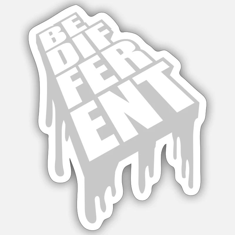 Soyez différent Logo Design - Sticker taille S (10 x 10 cm) - blanc mat