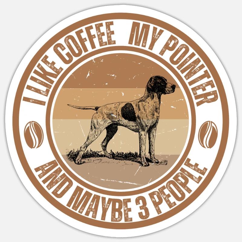 Pointer Coffee Dog Cafe Sticker size S (10 x 10 cm)