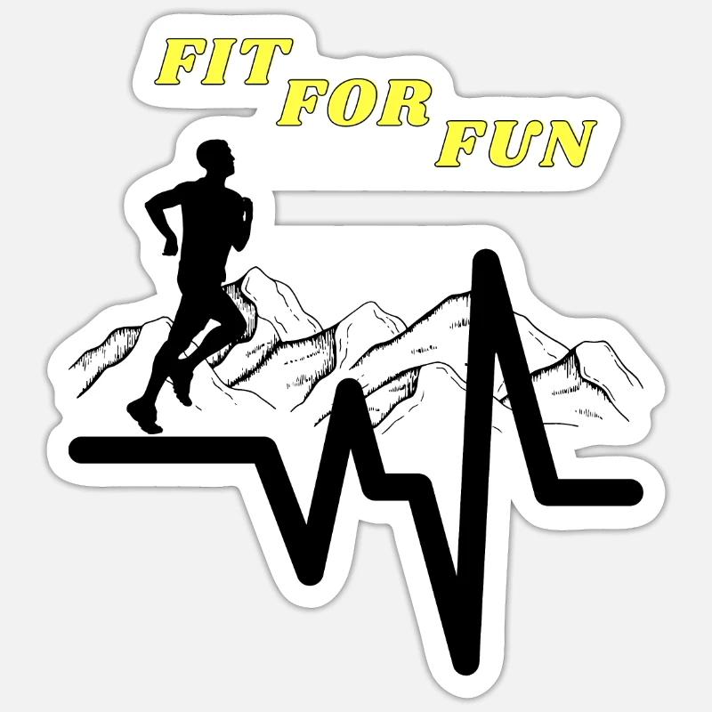 Jogging - Sticker Größe S (10 x 10 cm) - Mattweiß