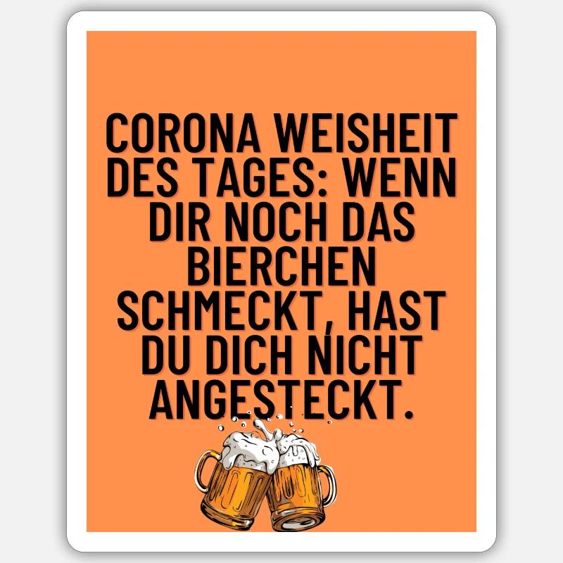 Corona, bierchen - Sticker Größe S (10 x 10 cm) - Mattweiß