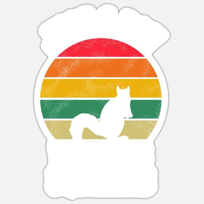 Retro Grunge Eichhörnchen Junge Sticker Größe S (10 x 10 cm)