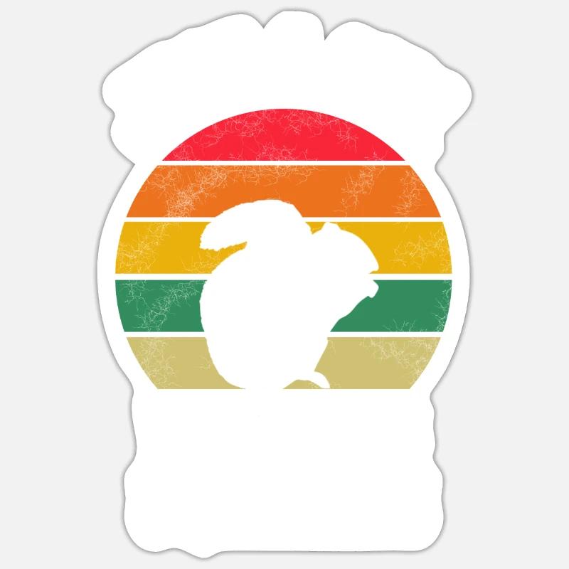 Waldbewohner Waldtier Mädchen Retro Eichhörnchen Sticker Größe S (10 x 10 cm)