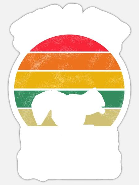 Tierliebhaber Mädchen Geschenk Retro Eichhörnchen - Sticker Größe S (10 x 10 cm) - Mattweiß