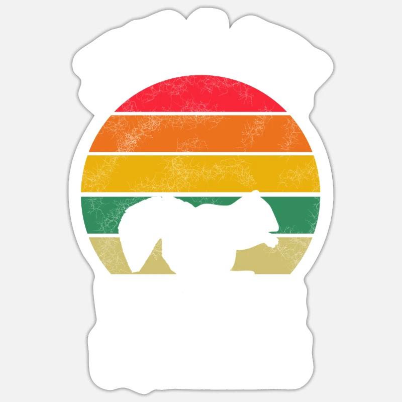 Tierliebhaber Mädchen Geschenk Retro Eichhörnchen Sticker Größe S (10 x 10 cm)