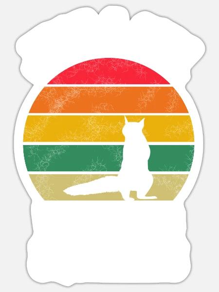 Waldbewohner Mädchen Geschenk Retro Eichhörnchen - Sticker Größe S (10 x 10 cm) - Mattweiß
